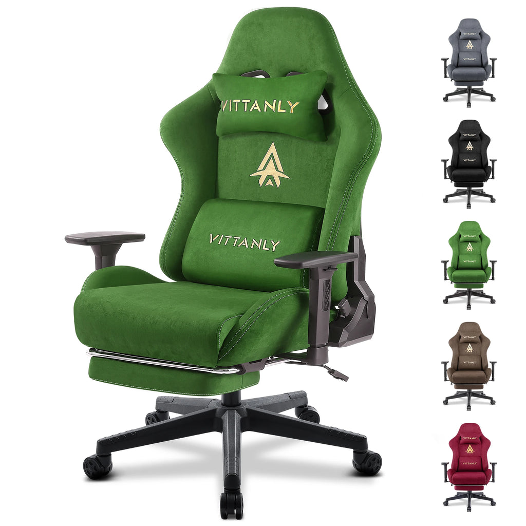 Silla gaming Kitinjoy de alta calidad con reposapiés ajustable en altura, cómoda silla de oficina unisex para ordenador.