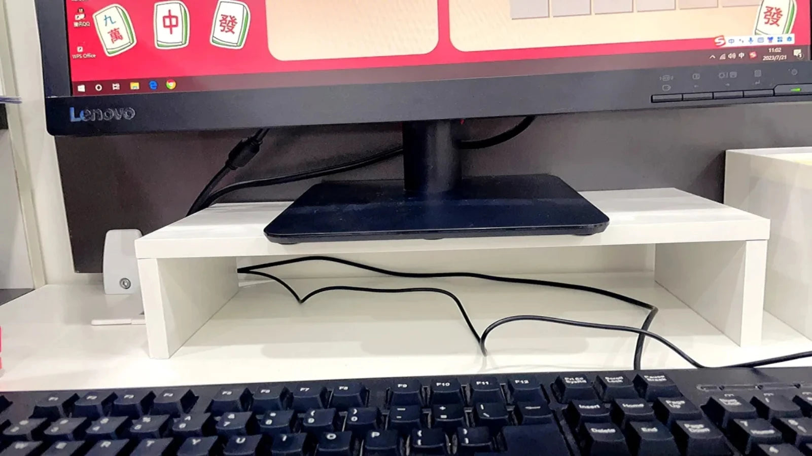 Soporte elevador para monitor - Soporte ergonómico para computadora portátil Organizador de escritorio Almacenamiento de teclado