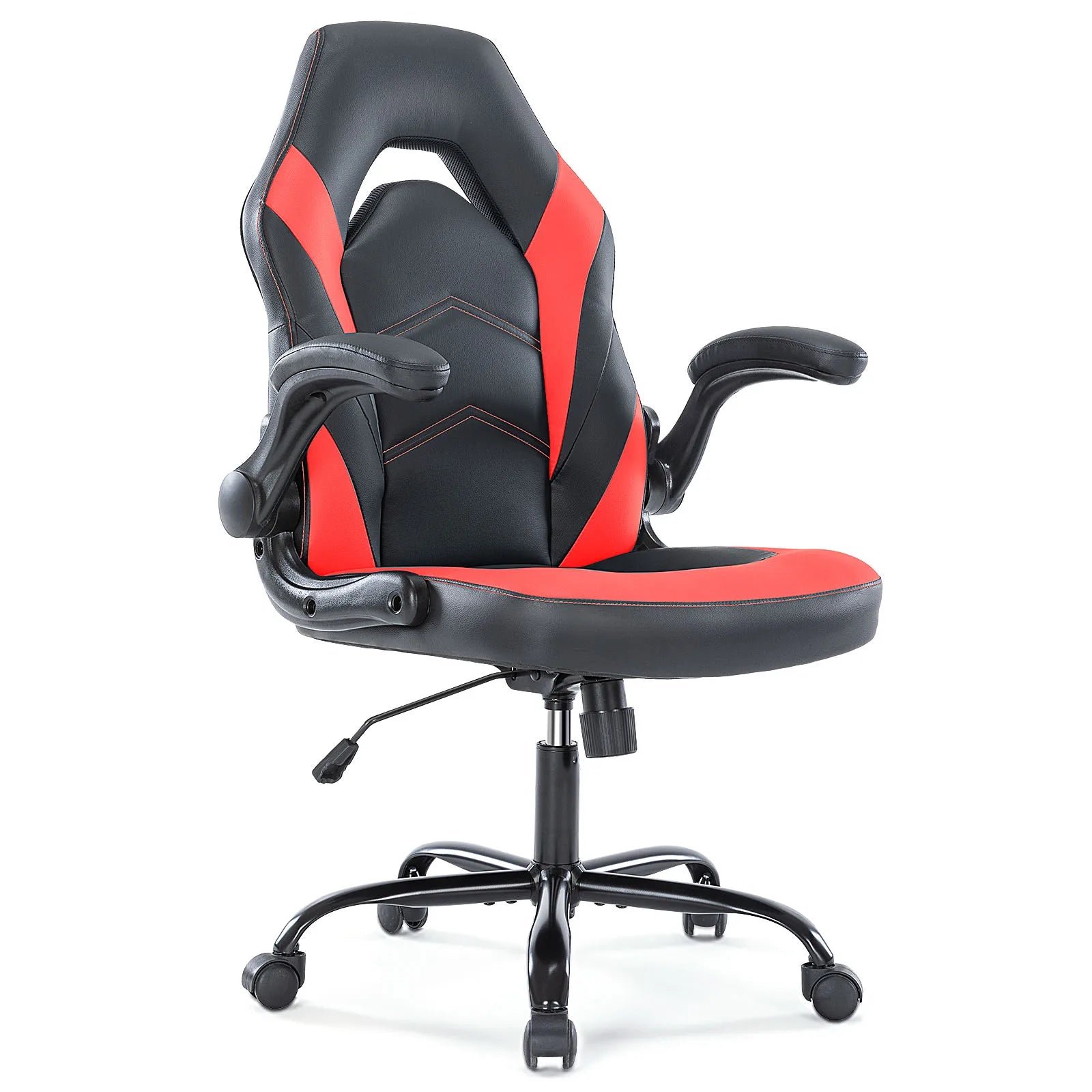 Silla ergonómica de escritorio para juegos JHK, ajustable, de cuero sintético, con reposabrazos abatible para Navidad