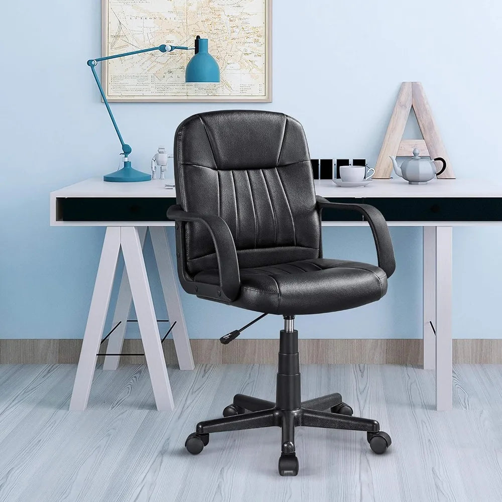 Silla ejecutiva ergonómica de oficina con asiento acolchado y altura ajustable y reposabrazos
