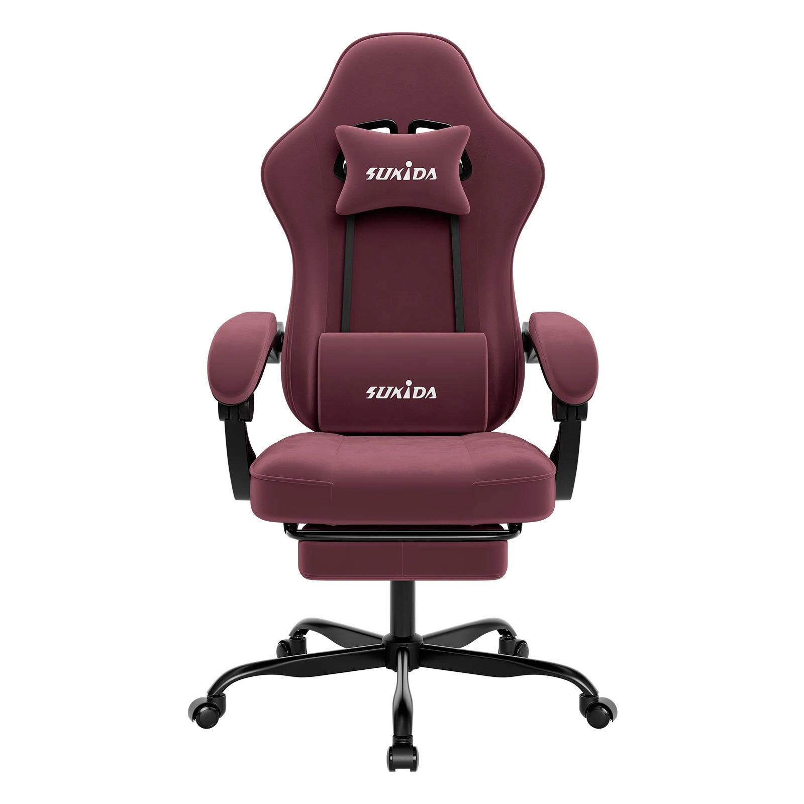 Silla gaming SUKIDA con reposapiés, diseño de carreras, silla de PC, silla ergonómica de oficina ajustable con soporte lumbar