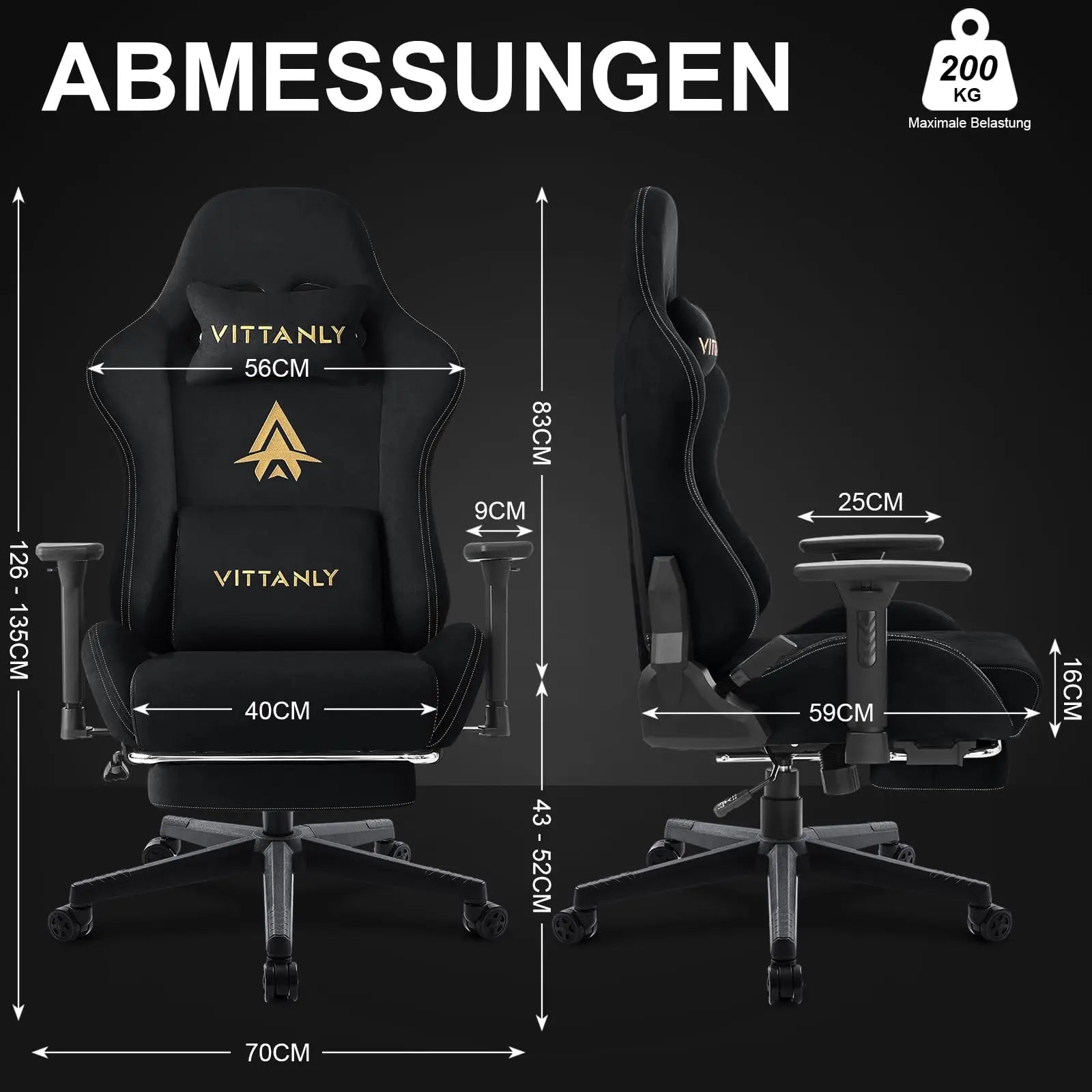 Silla gaming Kitinjoy de alta calidad con reposapiés ajustable en altura, cómoda silla de oficina unisex para ordenador.