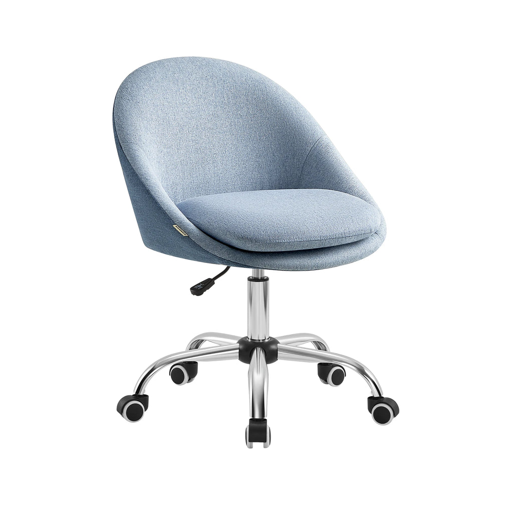 SONGMICS Home Office Chair, Velvet Swivel Chair, Desk Chair, Foam Padded, Height Adjustable, for Study, Bedroom, Dove Gray/Blue