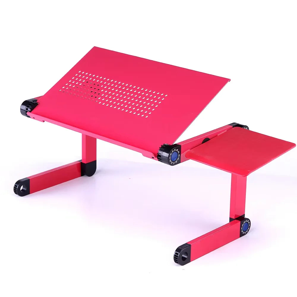 Escritorio portátil ergonómico de aluminio ajustable para TV, cama, sofá, PC, portátil, mesa, soporte de escritorio con alfombrilla para ratón.