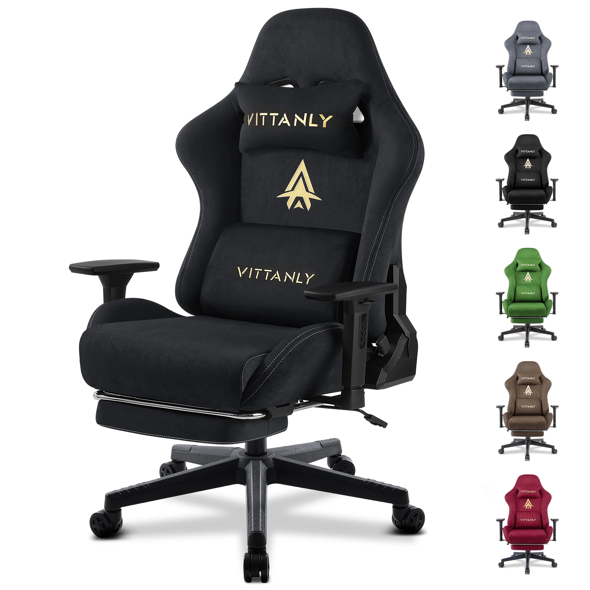 Silla gaming Kitinjoy de alta calidad con reposapiés ajustable en altura, cómoda silla de oficina unisex para ordenador.