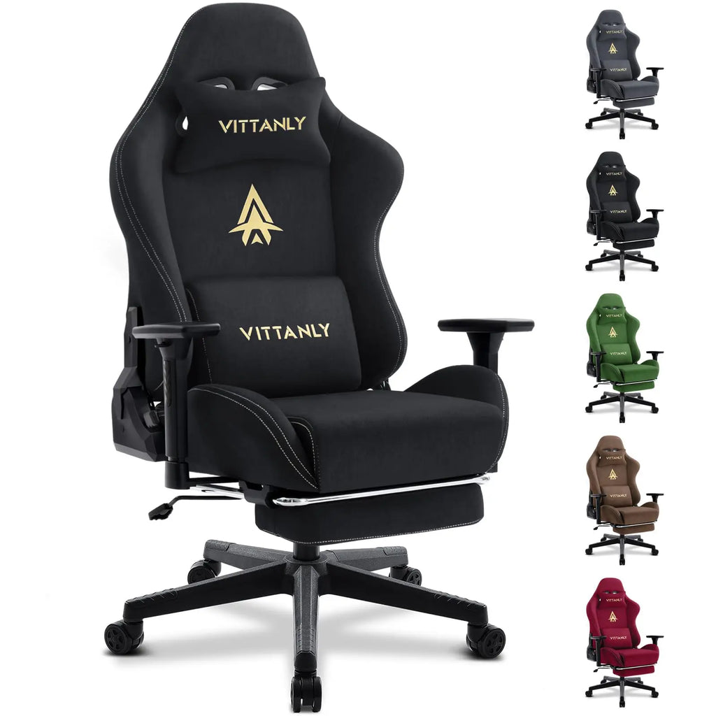 Silla gaming Kitinjoy de alta calidad con reposapiés ajustable en altura, cómoda silla de oficina unisex para ordenador.