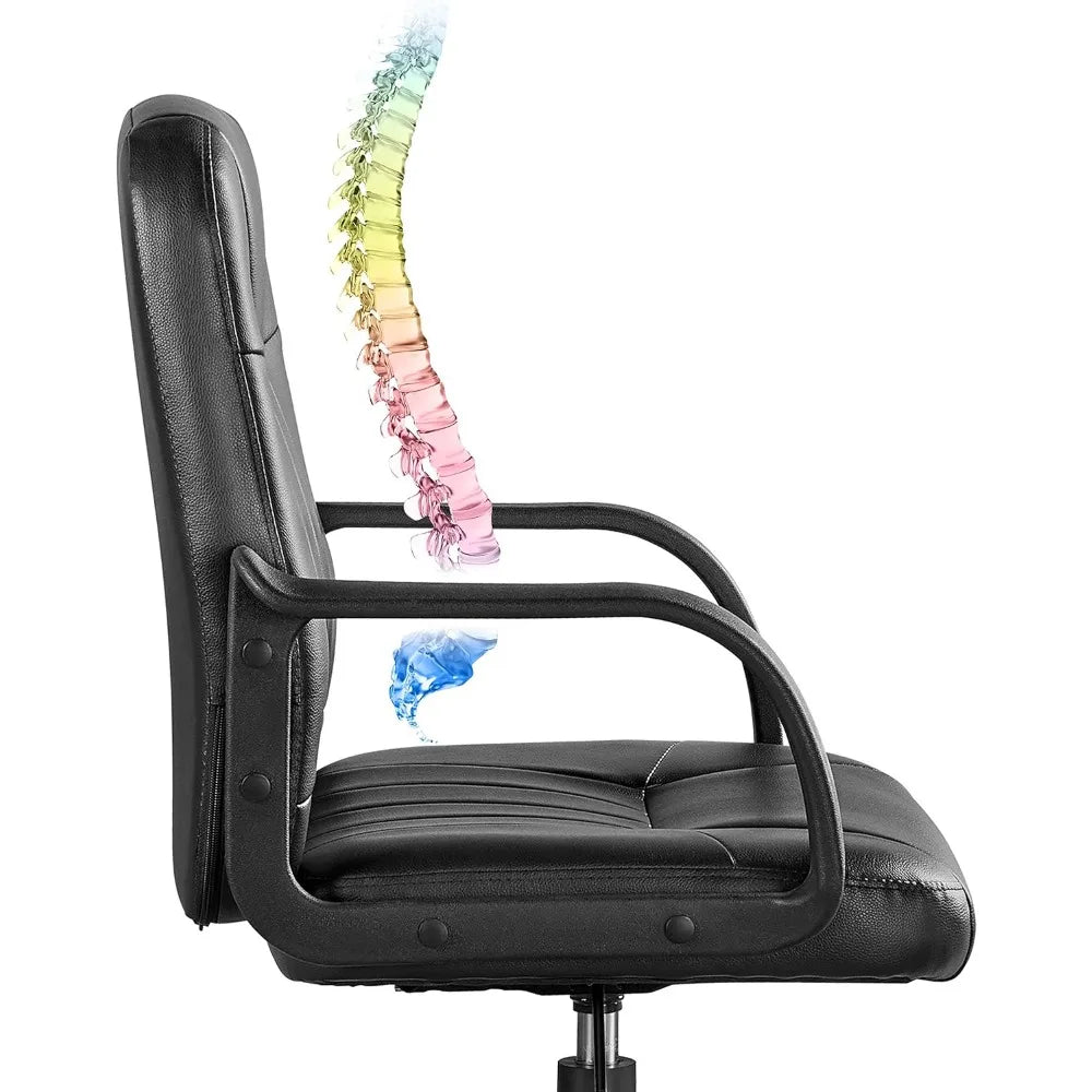 Silla ejecutiva ergonómica de oficina con asiento acolchado y altura ajustable y reposabrazos