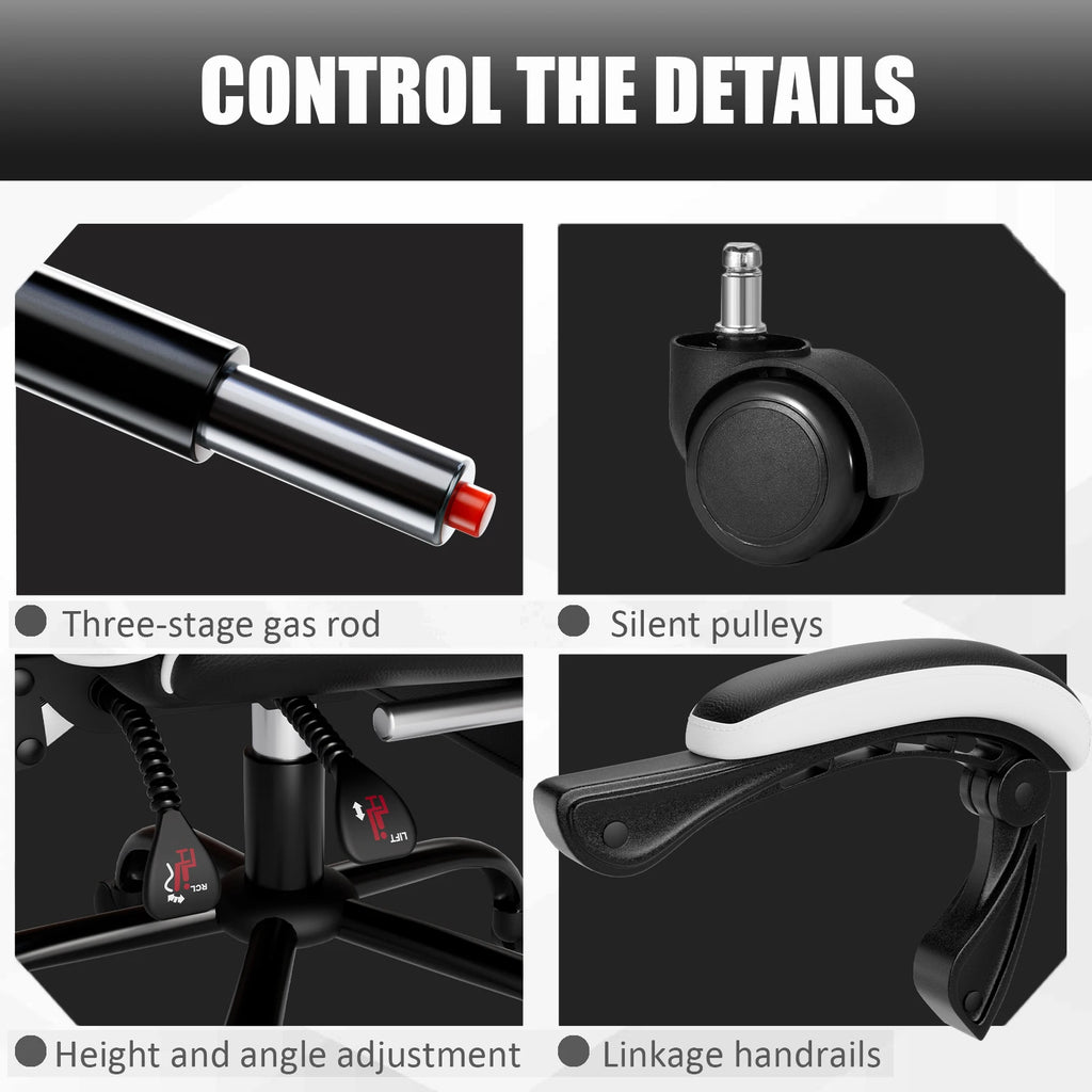 Silla ejecutiva ergonómica para juegos con reposapiés estilo carrera reclinable