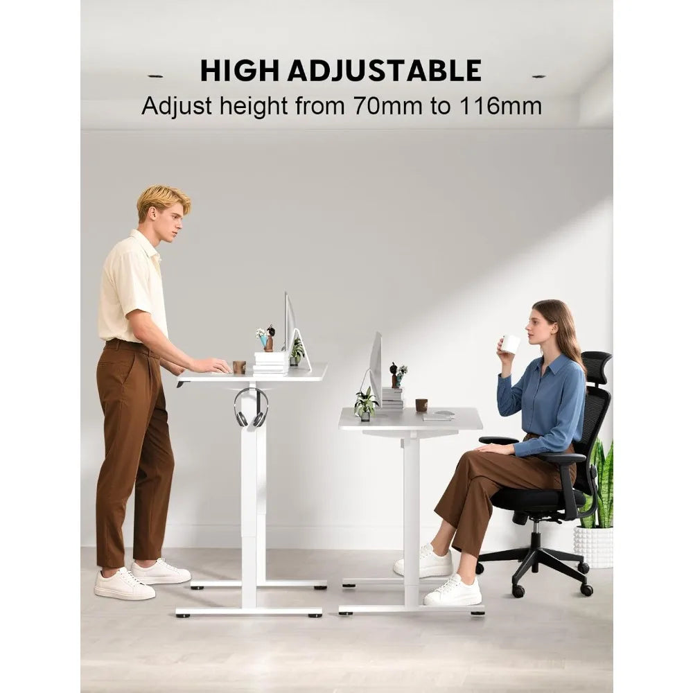Escritorio elevable, con altura regulable, escritorio eléctrico con altura regulable, 120 x 60 cm, función de memoria de 3 posiciones,