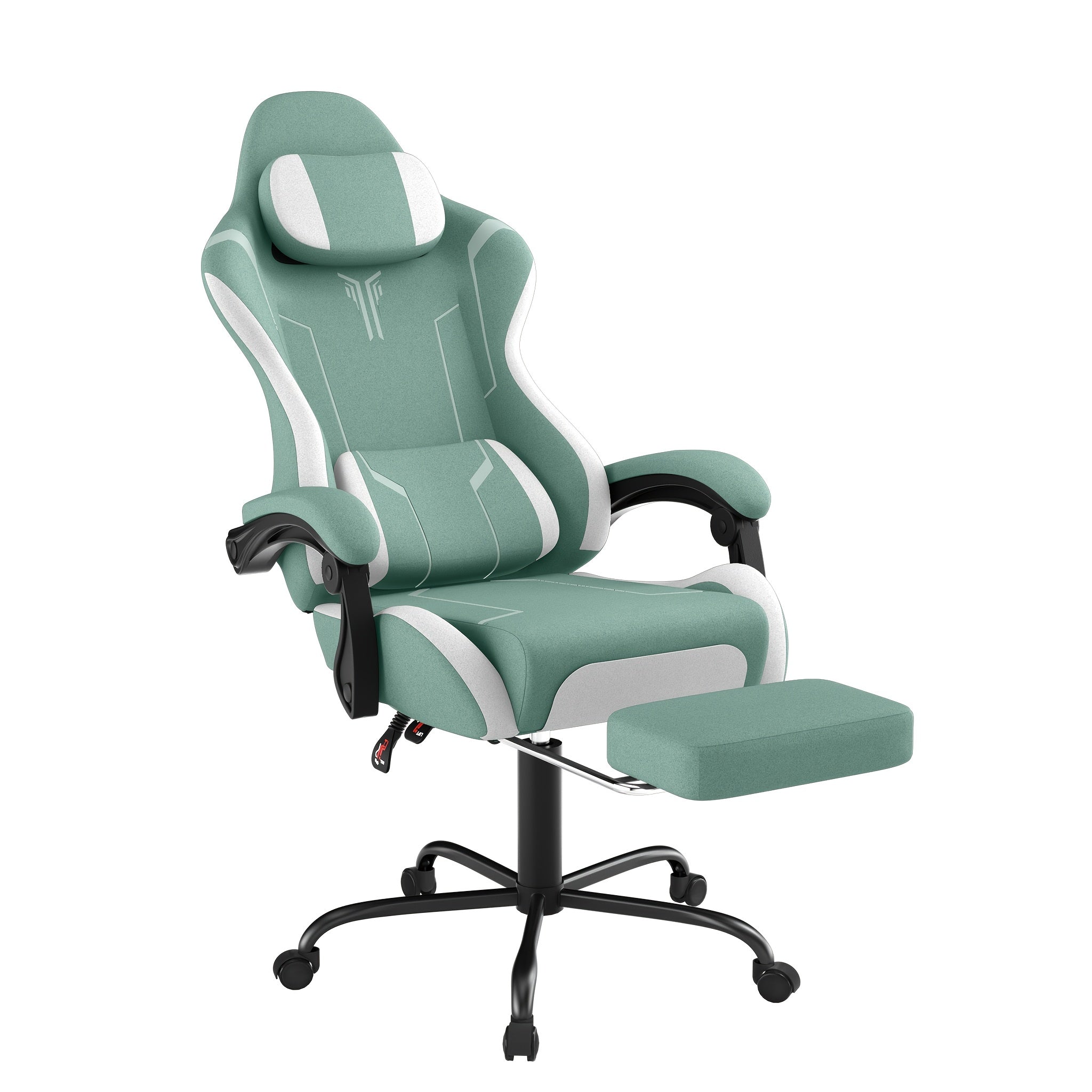 Gaming Chair Ergonomic with Adjustable Lumbar Cushion & Headrest Cushion & Armrests & Footrest Office Chair PC Computer Chair 135° Tilt Racing Gamer Chair, 150kg Load Capacity, Gaming Chairs for Gamers, Gaming Chair with Lum