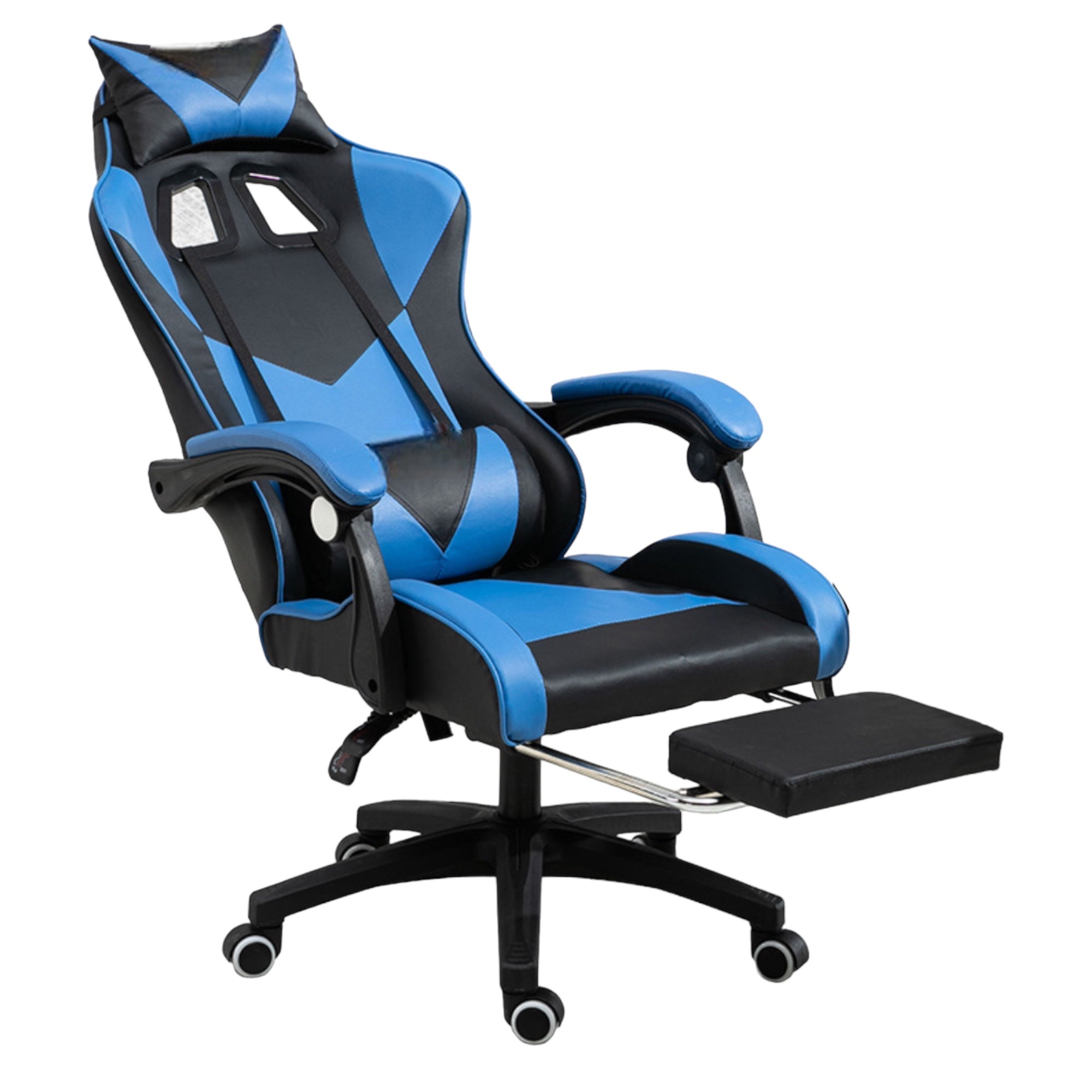 Silla gaming giratoria para escritorio, oficina y juegos online. Silla gaming ergonómica con altura ajustable, fabricada en piel sintética. Silla de carreras para videojuegos y oficina. Ergonómica y con un diseño moderno (S001).